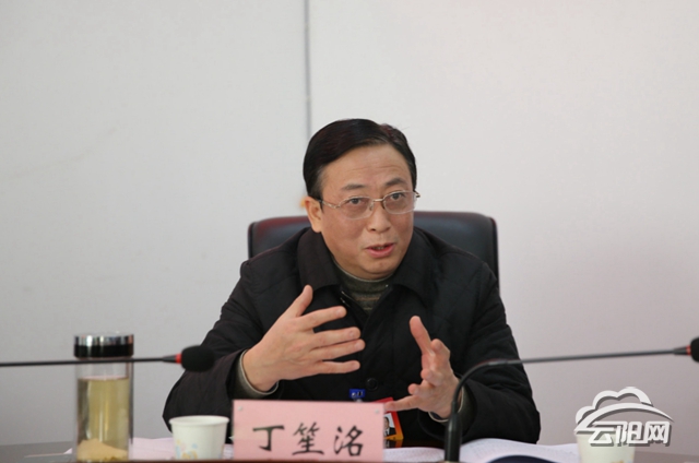 丁笙洺参加县十七届人大二次会议第五代表团讨论